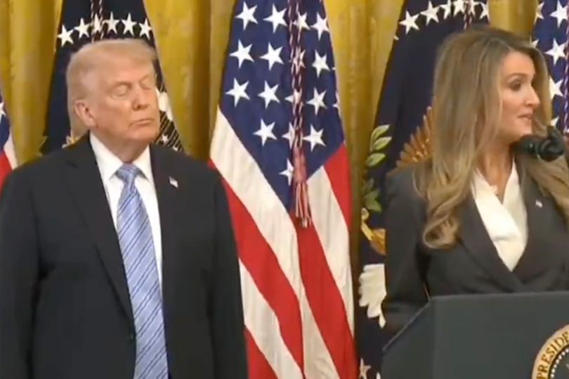 Trump 'falls asleep' standing up before jolting awake only after ...