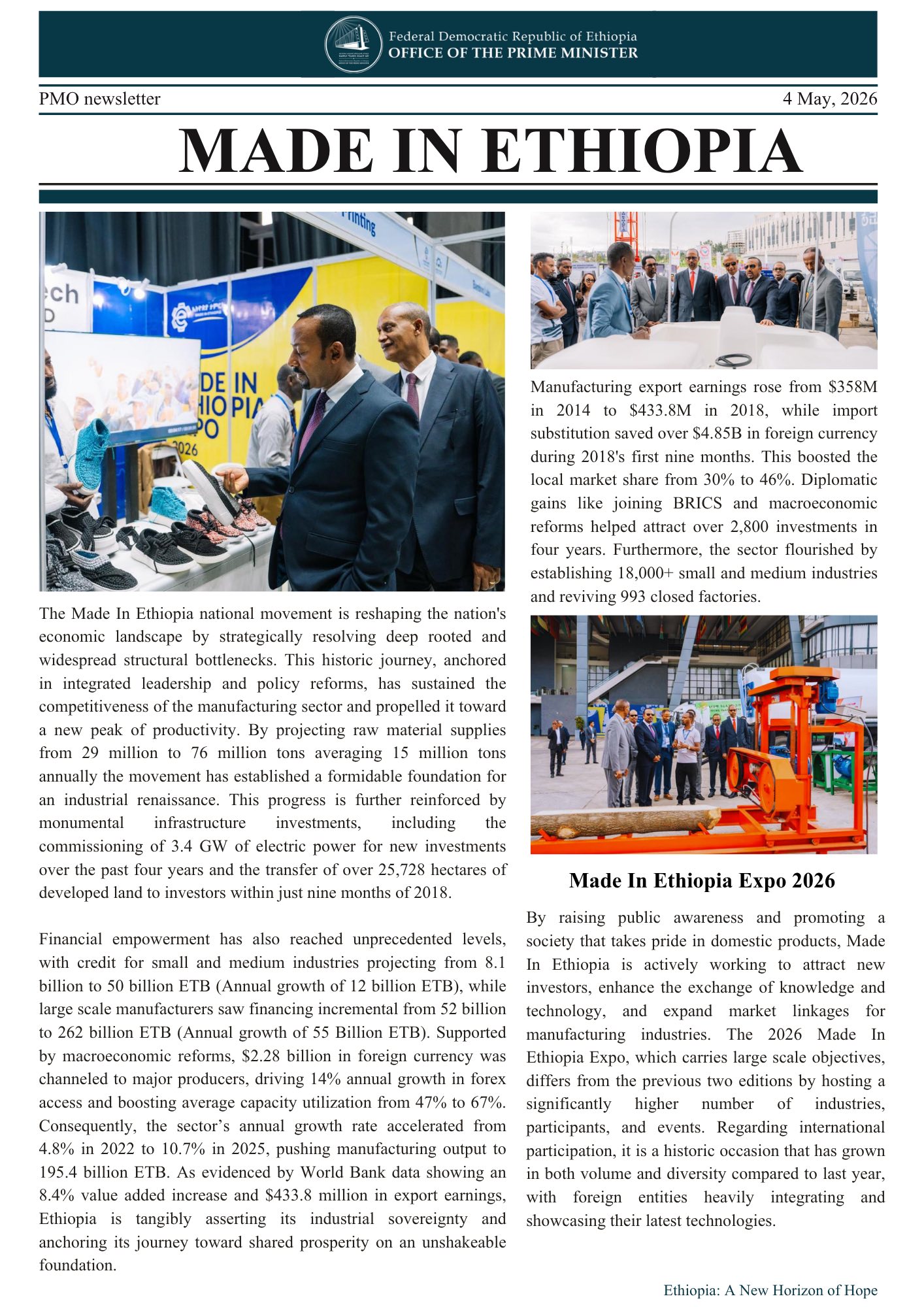 Made in Ethiopia movement reshaping nation's economic landscape ...