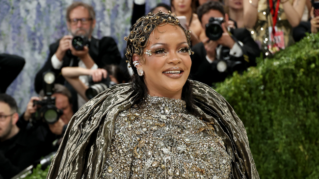 Rihanna dazzles in shimmering gown on 2026 Met Gala red carpet