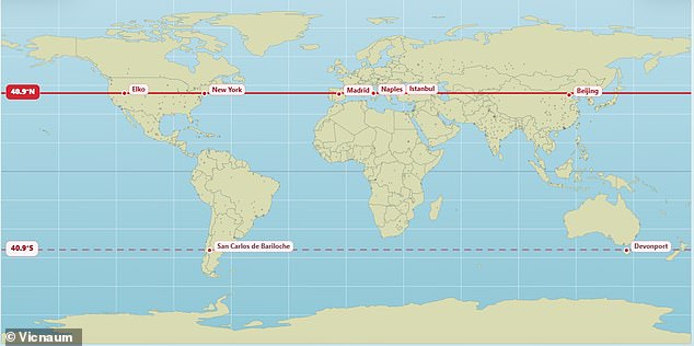What's your hometown's parallel? Incredible map reveals the surprising ...