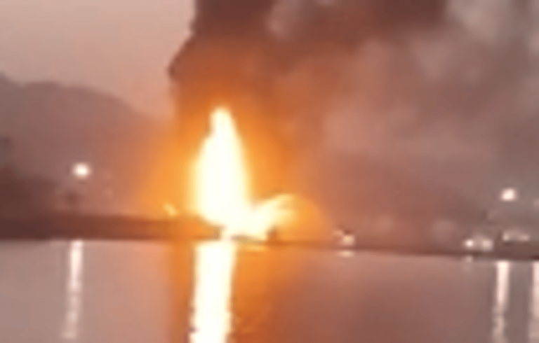 Iran attacks UAE sparking huge fire amid strikes in Strait of Hormuz