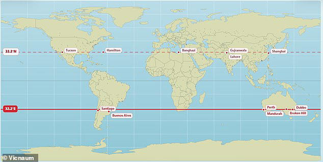 What's your hometown's parallel? Incredible map reveals the surprising ...