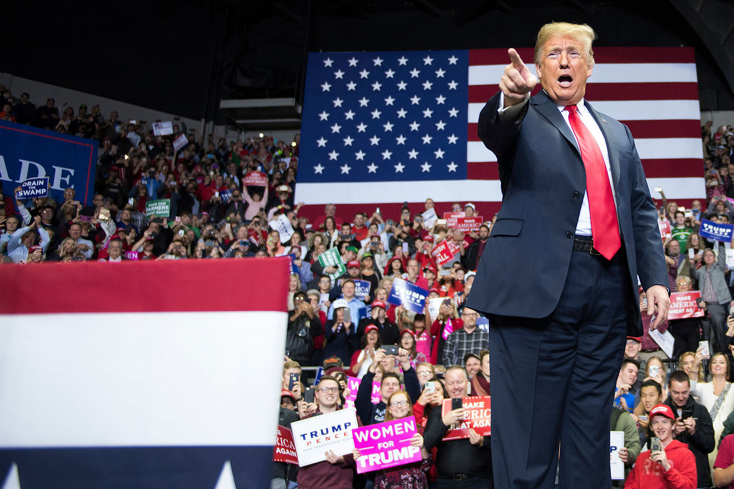 Image: President Donald Trump delivers remarks at a Make America Great Again rally in Fort Wayne, Indiana.