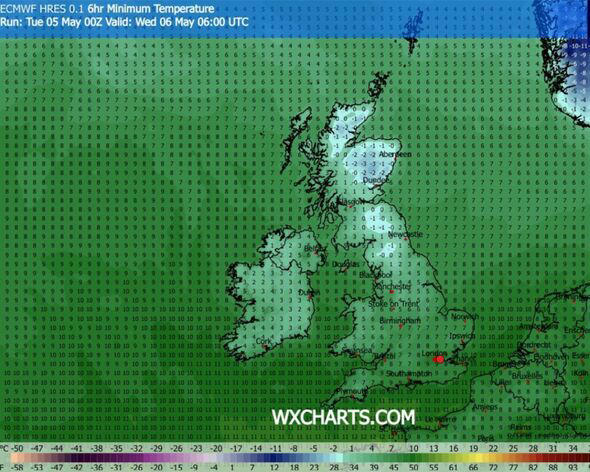 UK weather maps turn icy blue as -3C Arctic freeze hits in hours - 17 ...