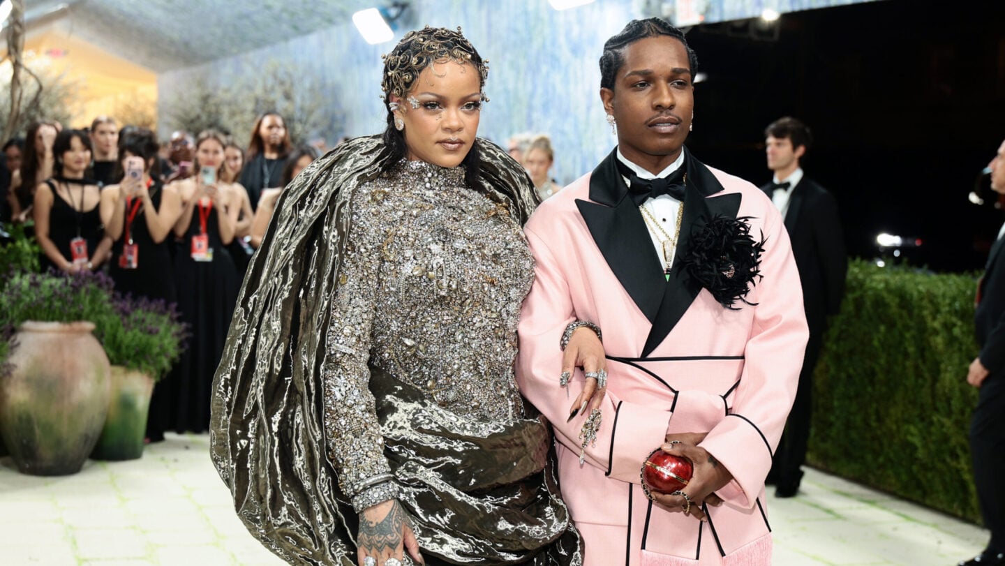 Rihanna and A$AP Rocky arrive fashionably late and fully in style at the  Met Gala
