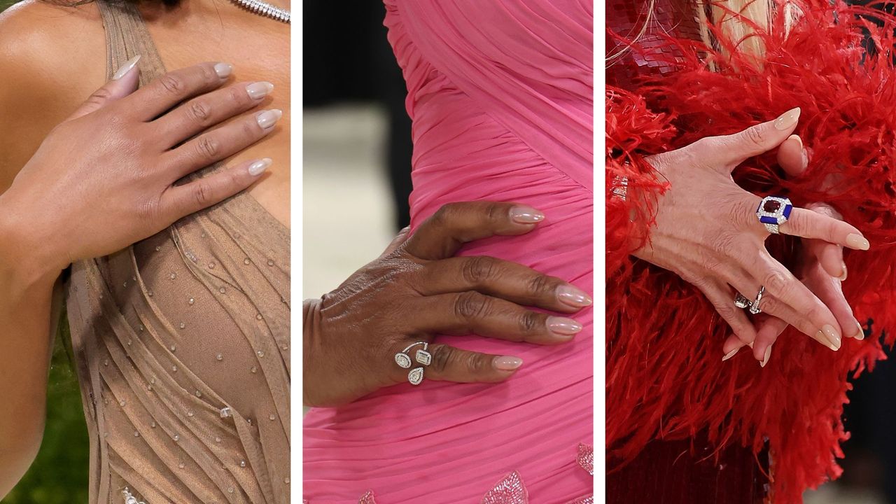 These Met Gala 'champagne' manis prove this shape and shade combination ...