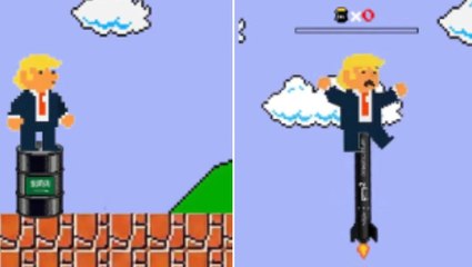 Iran propaganda video depicts Trump in Super Mario consuming oil barrels