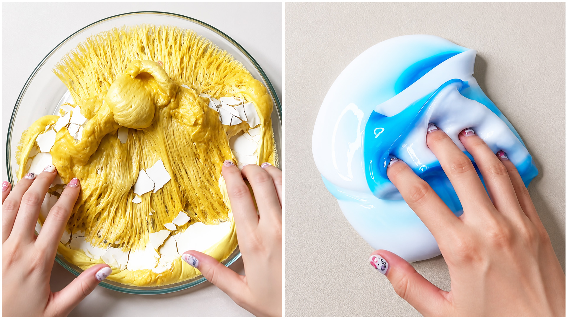 Soft slime stretch and glossy texture play