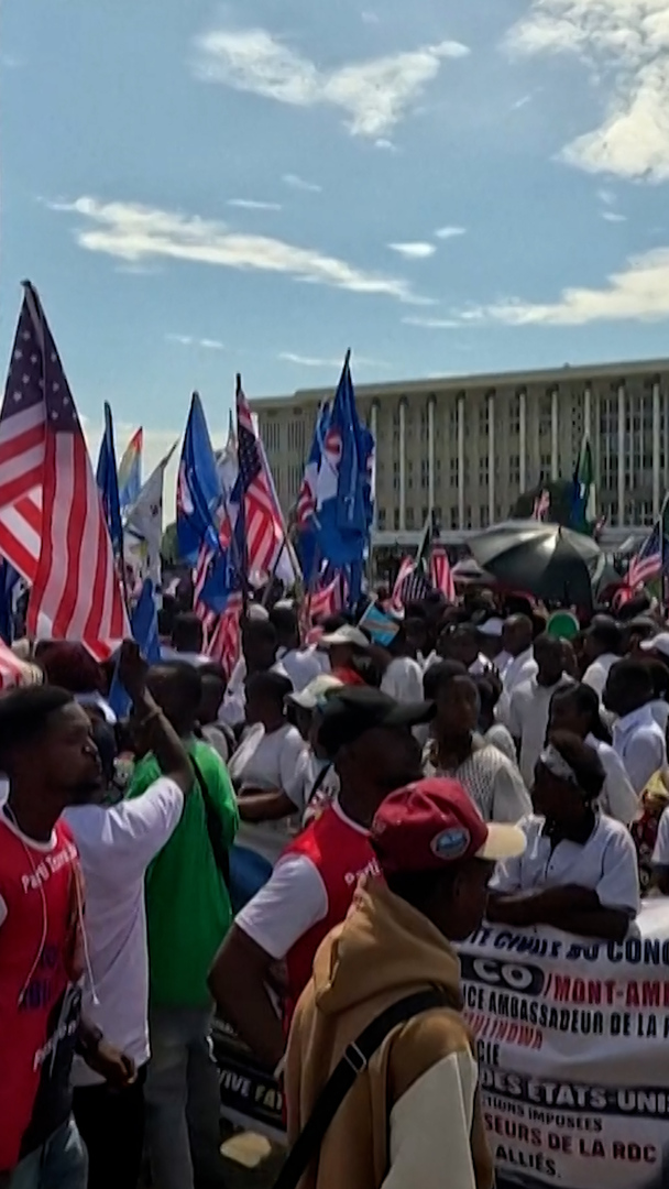 DRC protest in support of US sanctions against former president