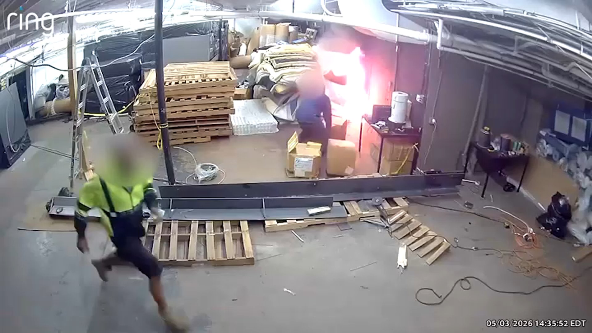 New video from inside NJ warehouse shows moment before it bursts into ...