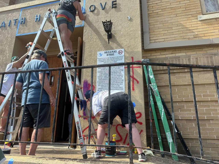 South Austin church's LGBTQ mural vandalized months after prior damage ...