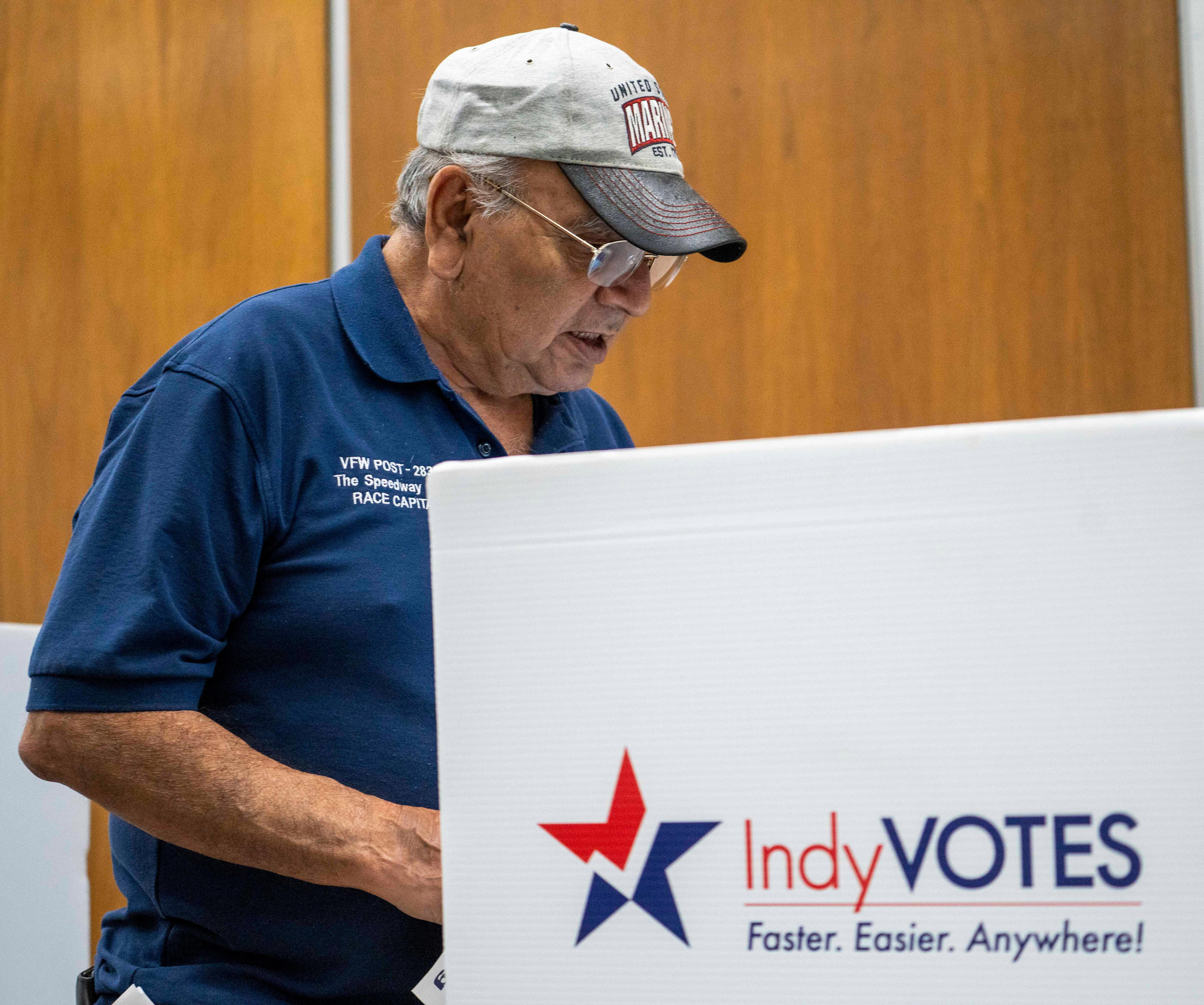 Andy Campos voting at the Indianapolis City-County Building Tuesday, May 5, 2026, in Indianapolis.