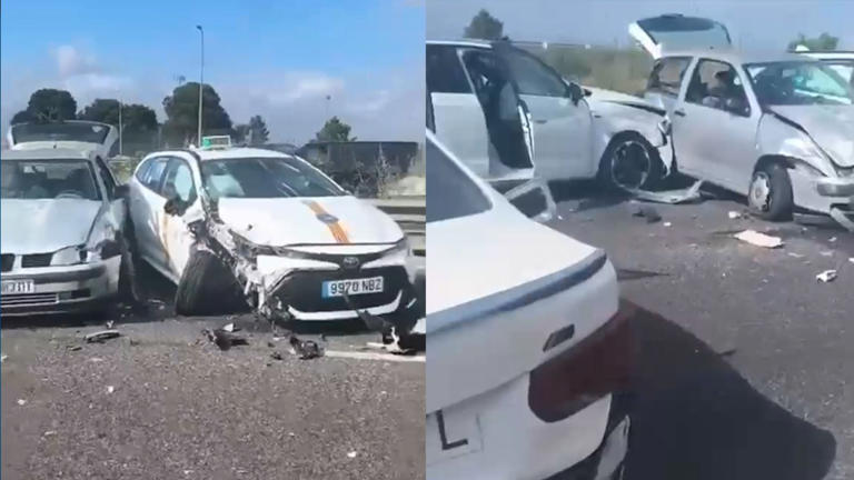 Un accidente en cadena entre cuatro vehículos deja seis heridos y un ...
