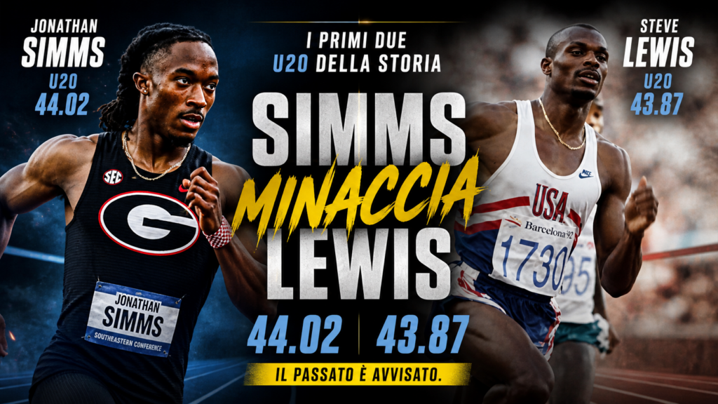 Jonathan Simms sfiora lo storico record del mondo U20 di Steve Lewis ...