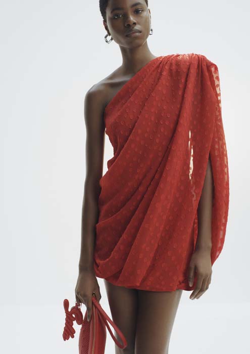 open lace back dress 1980s Andre Laug Red Silk Snakeskin Print Dress