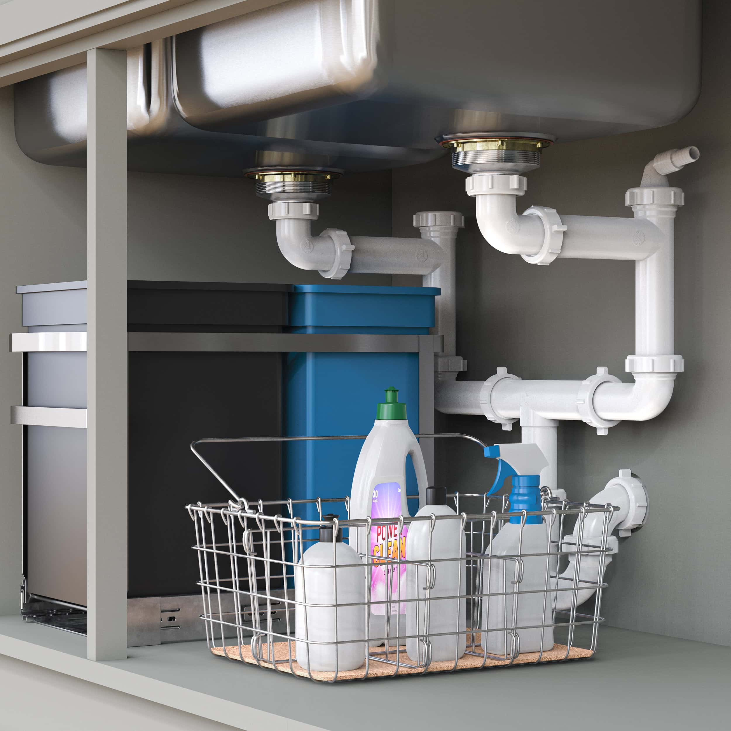 New under-sink plumbing kit frees cabinet space and eases install
