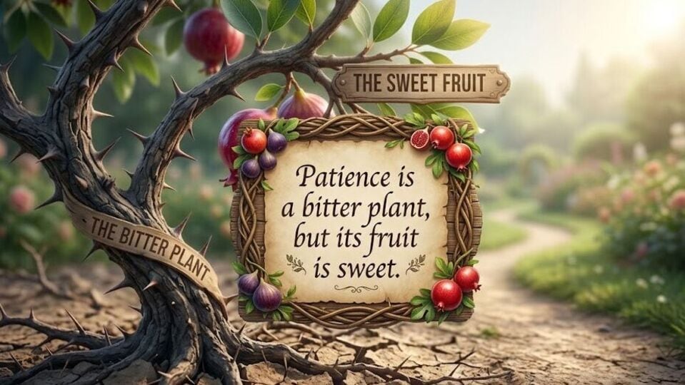 Chinese proverb of the day: 'Patience is a bitter plant, but its fruit ...