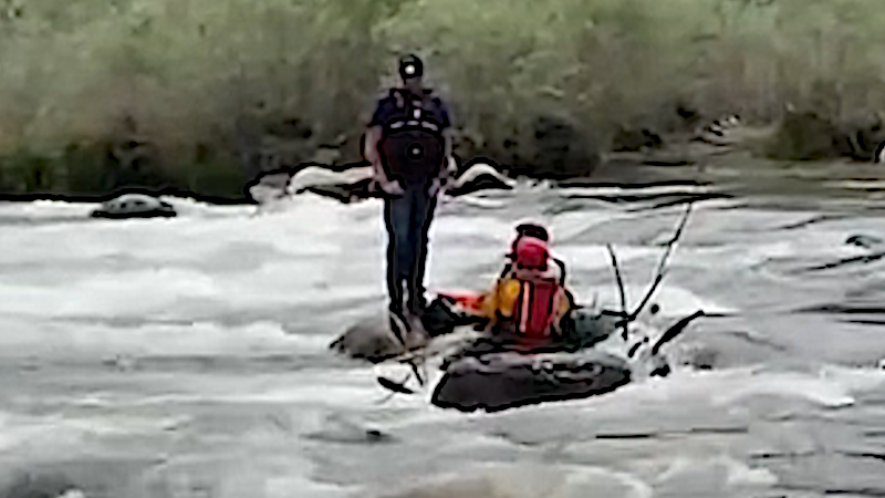 Swift water rescue saves two stranded in rapid river in Nevada