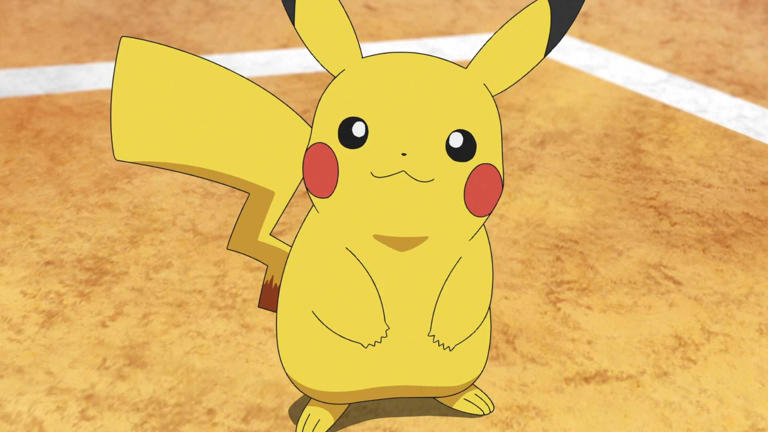 Ash's Pikachu gives a friendly smile in Pokemon.