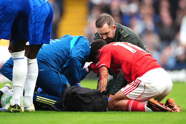 Horror on the pitch: Nottingham Forest star posts gruesome head injury ...