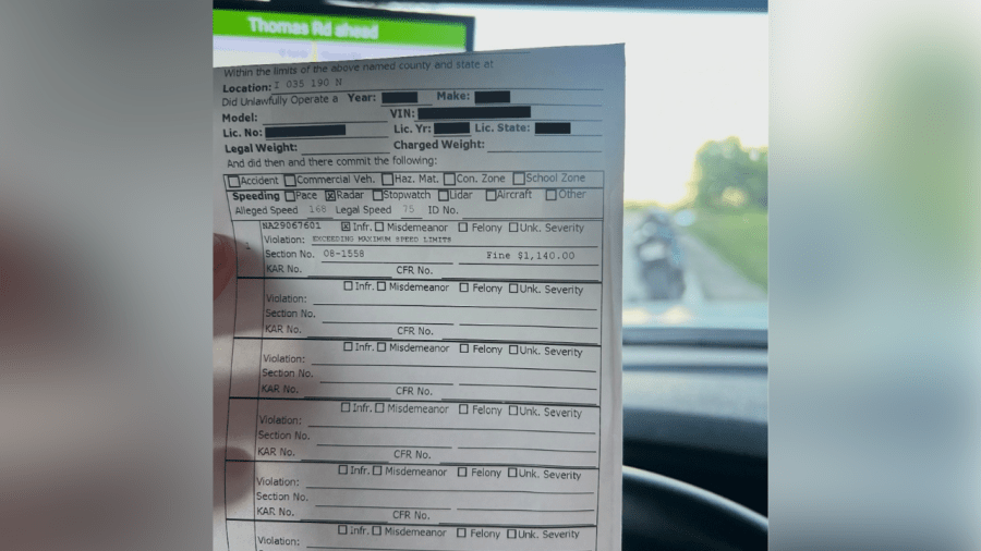 Motorcyclist caught going 168 miles per hour on I-35 in Franklin County