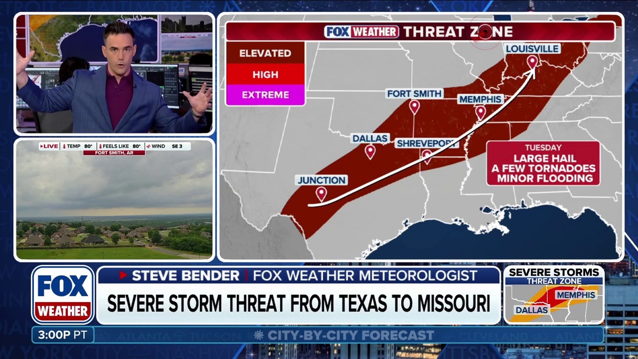 40 million on alert as severe storms threaten a wide swath of the South
