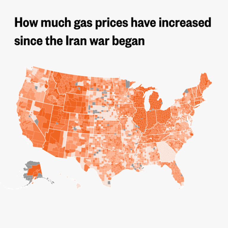 Map: See how gas prices have changed in the county where you live
