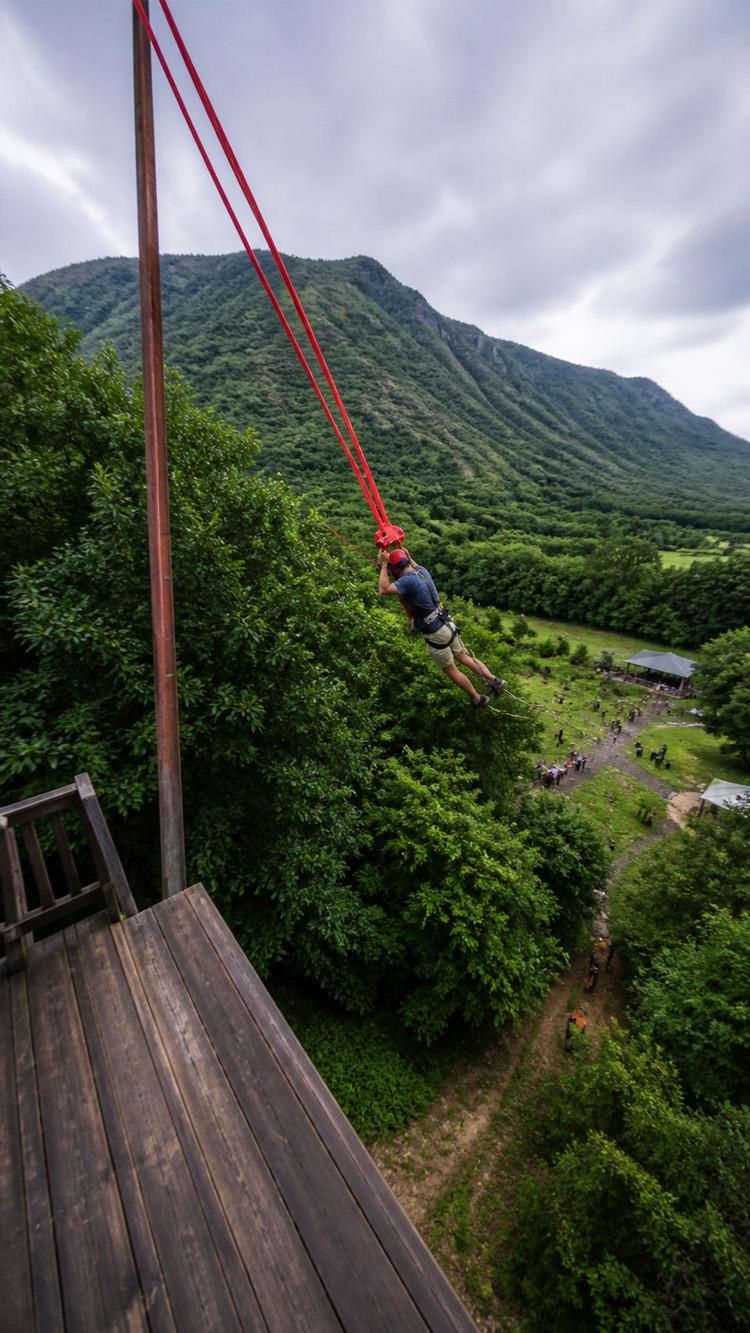 Human slingshot fires riders into the air