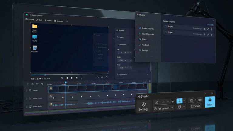 N‑Studio arrives on the Microsoft Store with screen recording, editing ...