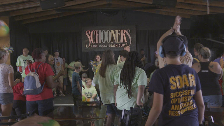 Schooners hosts annual beach party for Margaret K Lewis Center students