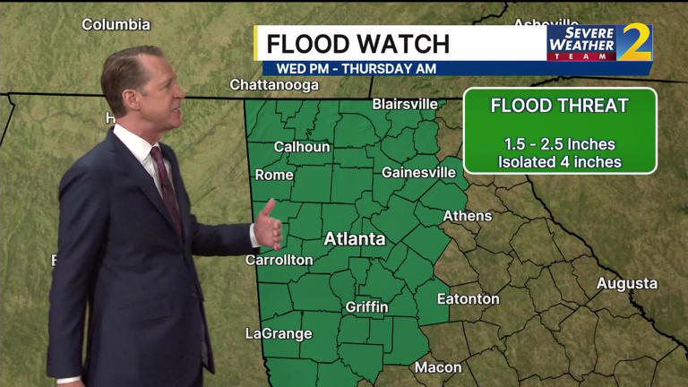 Flood watch issued for metro Atlanta, north Georgia; threat of severe ...