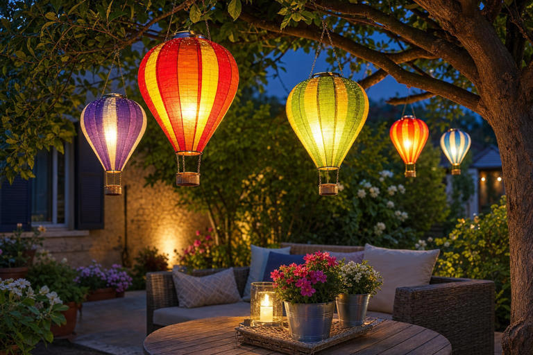 Centres De Table Montgolfière - 4 Lanternes En Papier Pour Décoration Anniversaire, Baptême Ou Noël