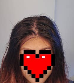 before image of reviewer with frizzy, dirty hair