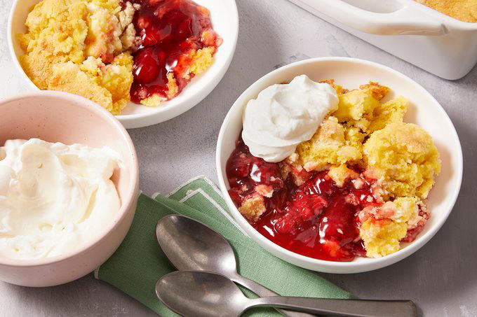 Strawberry cheesecake dump cake
