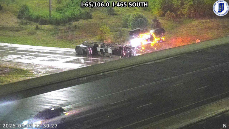 Crash forces temporary closure of I-465 on south side of Indianapolis