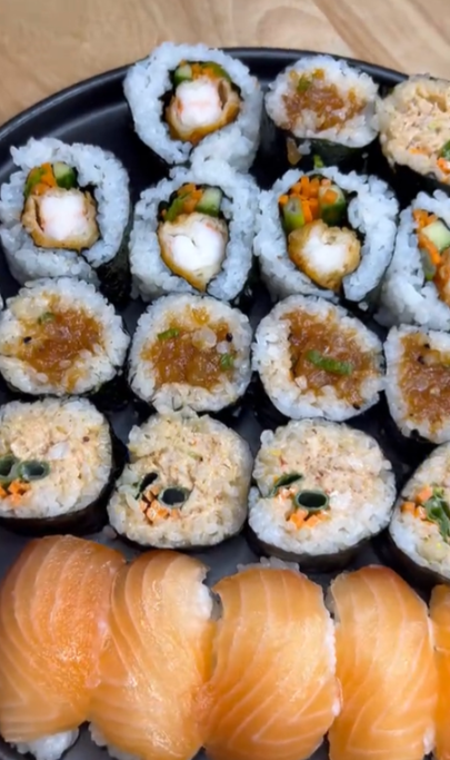 Spicy salmon & crab rolls fresh, flavorful sushi favorites