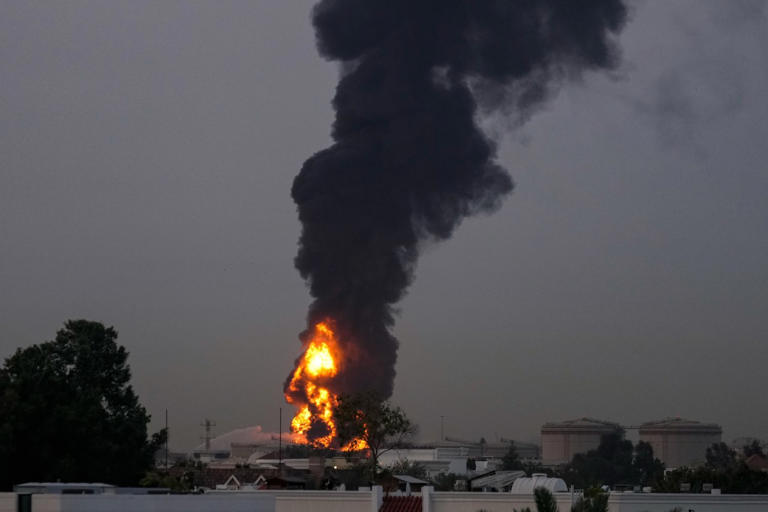 A drone strike near Dubai International Airport in March.