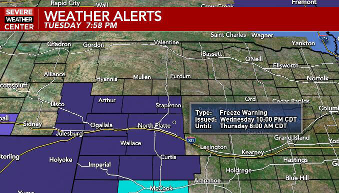 Midweek chill and freeze warning before a big warm-up to near 90