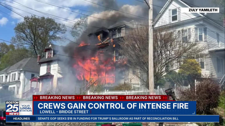 6 buildings catch fire in Lowell, 2 firefighters transported to the ...