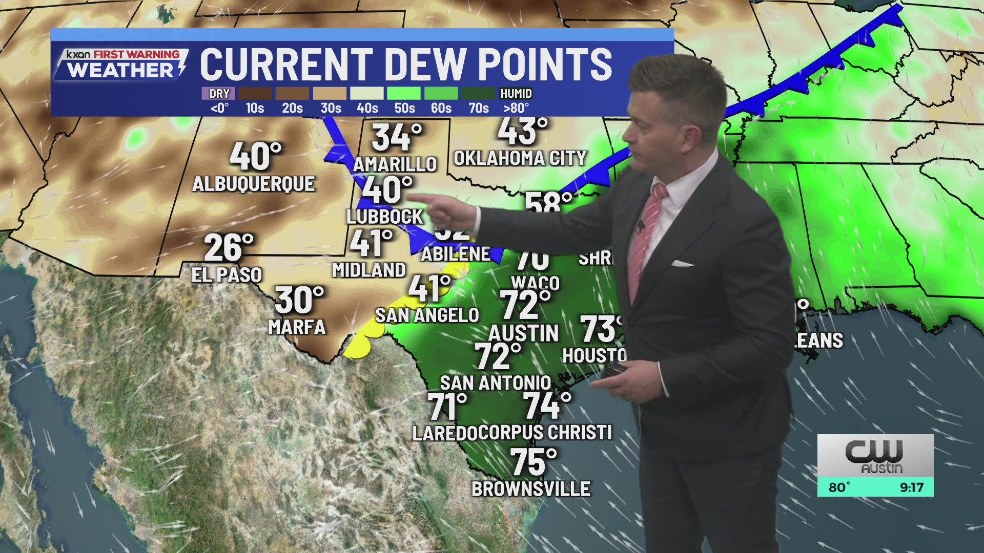 Dryline and cold front combine to bring a chance of strong storms ...