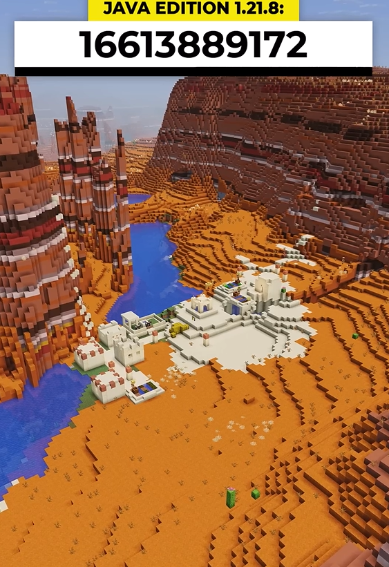 Minecraft badlands village seed with rare terrain and unique generation