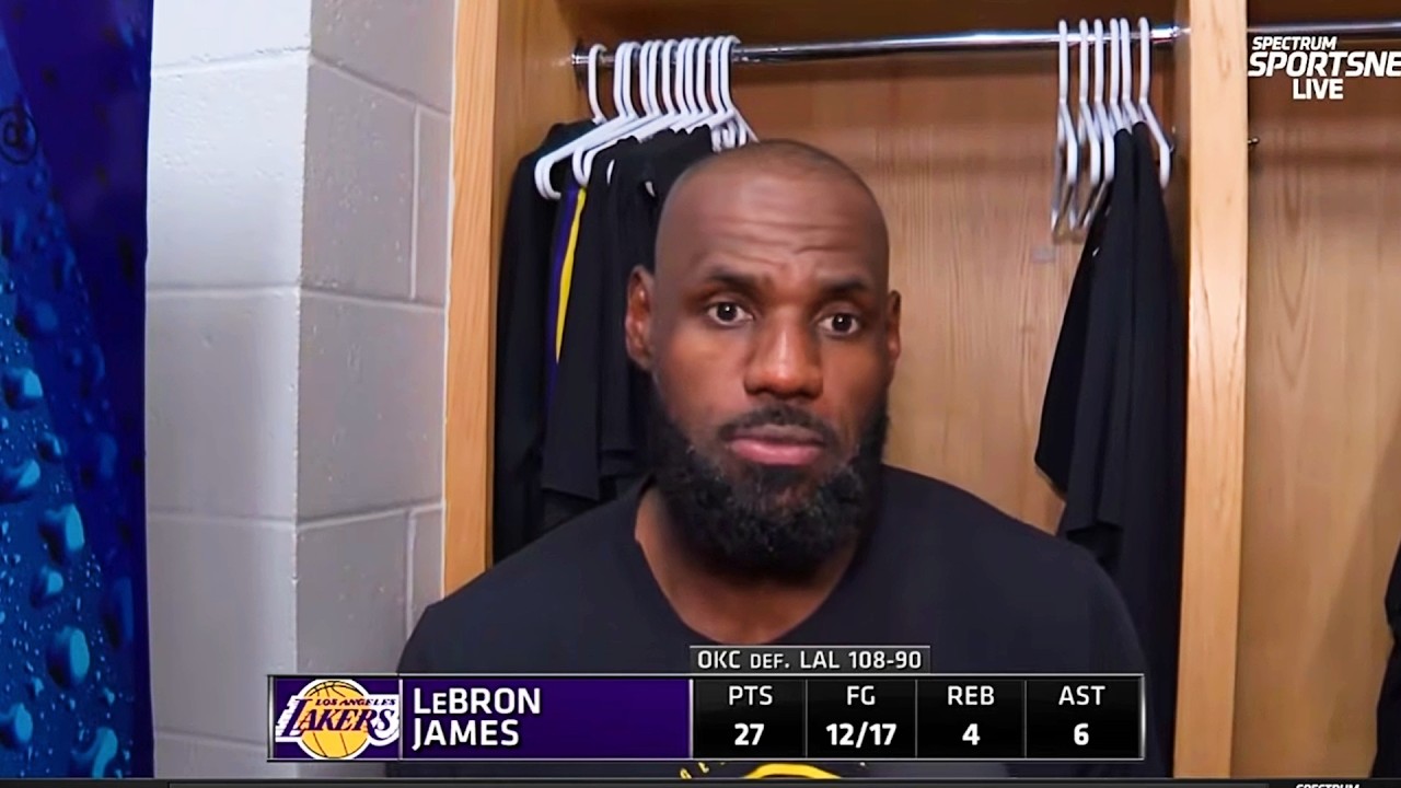 LeBron reacts to Lakers Game 1 loss against the Thunder