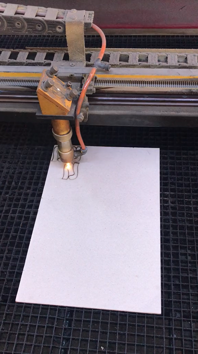 Miniature dollhouse sofa laser cutting process