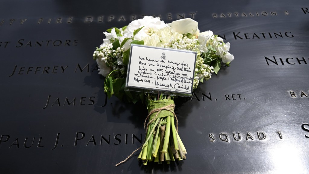 What did Charles and Camilla write in their handwritten note at the 9/ ...