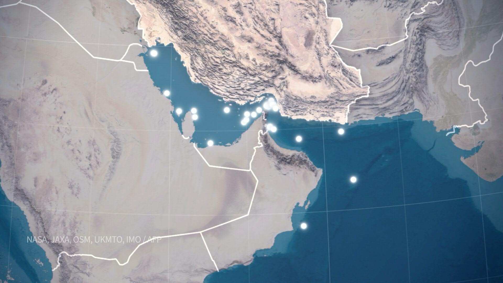 Animated map: Attacks on ships in the Middle East