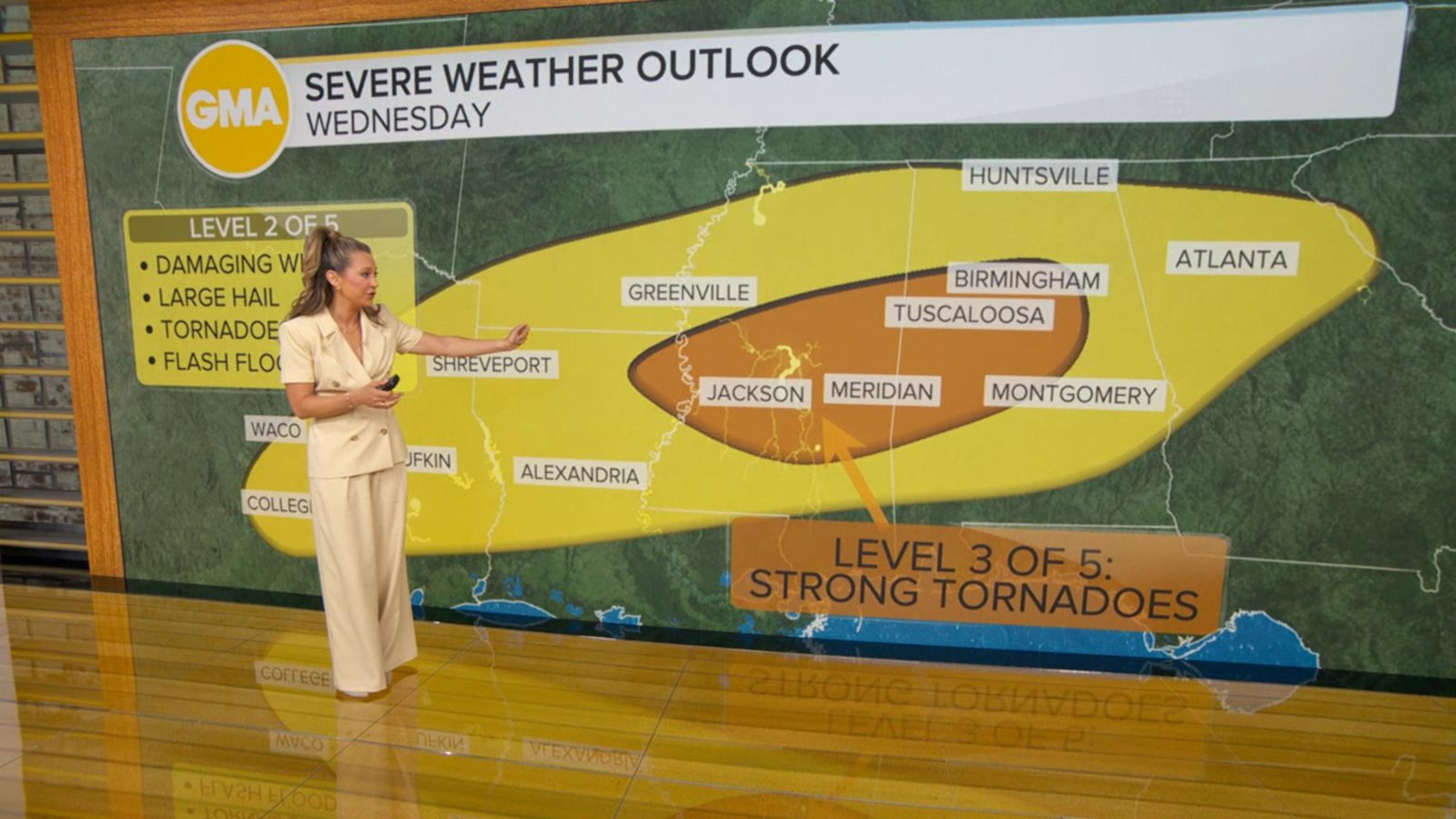 Severe weather threat across South