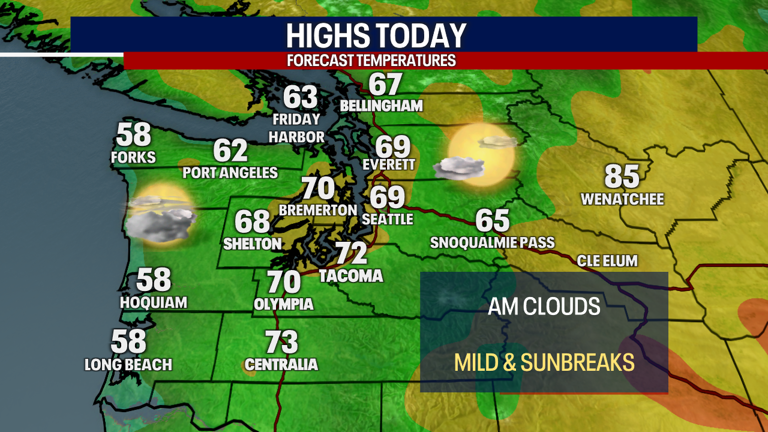 Seattle weather: Another round of morning clouds to afternoon sunbreaks ...
