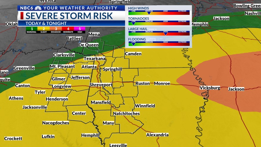 Cold front to bring possible severe storms today