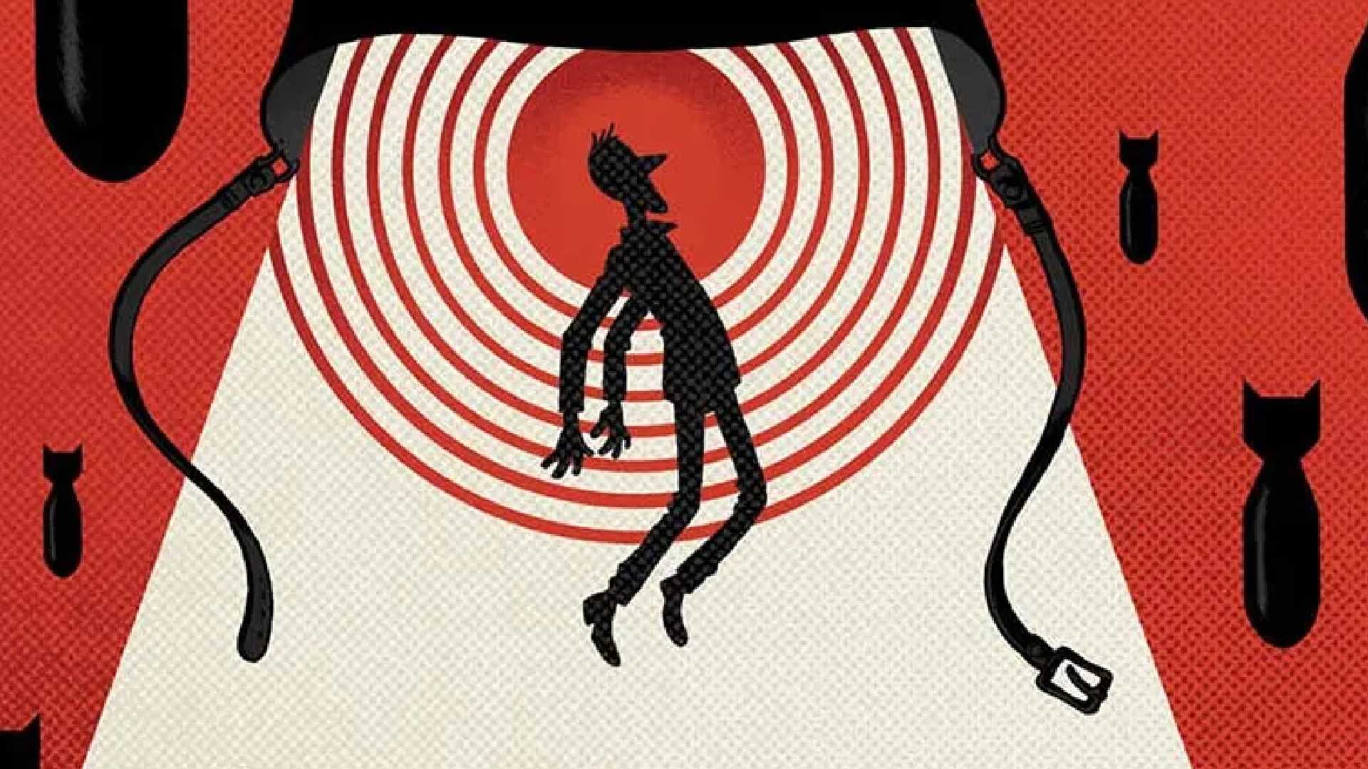 The cover of the Slaughterhouse-Five graphic novel with a body being abducted by aliens