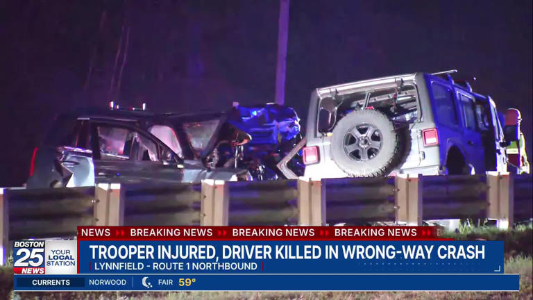Mass. State Police trooper rushed to hospital, driver dead after wrong ...